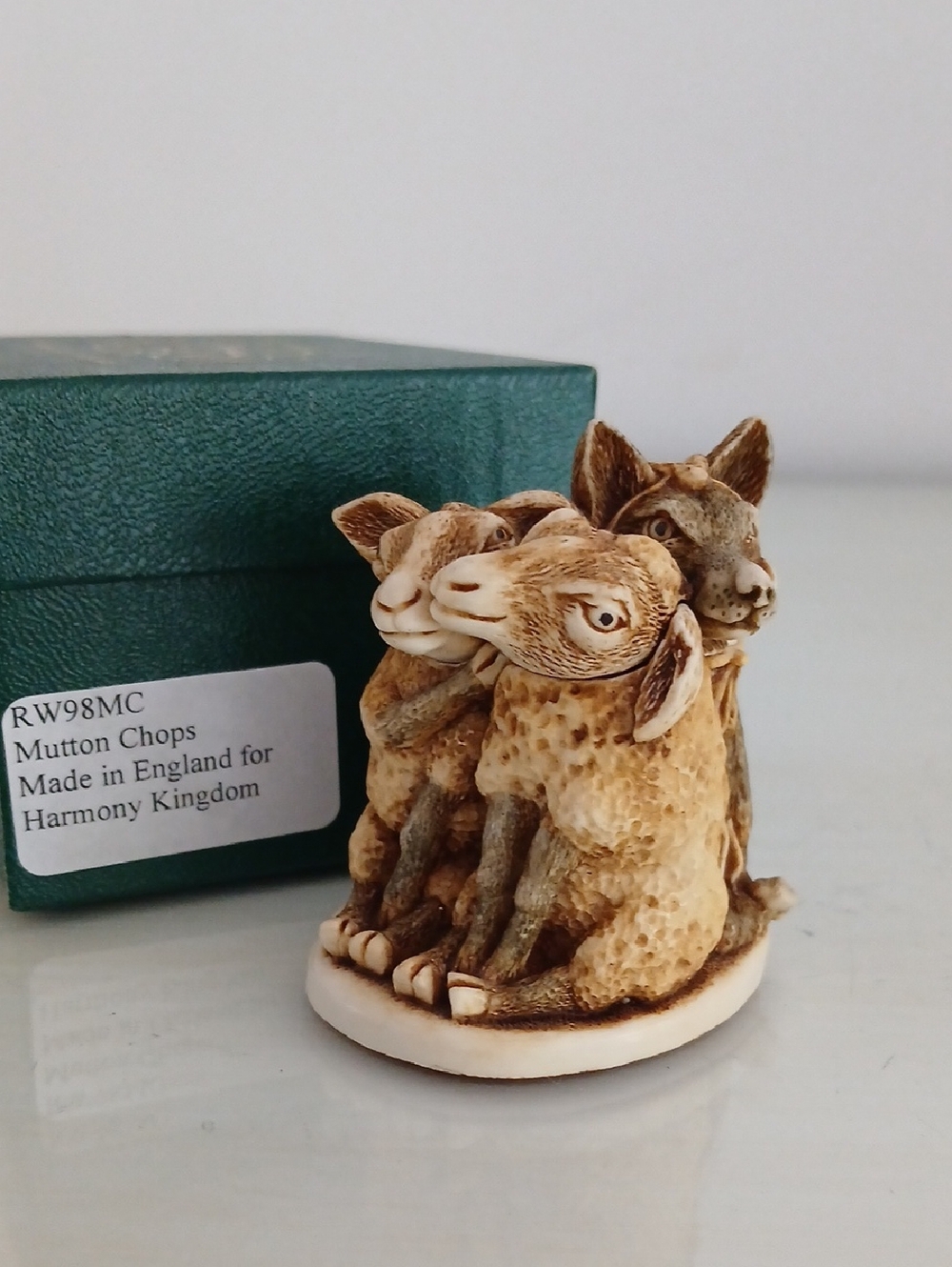 Harmony Kingdom MUTTON CHOPS Trinket Box 1998 Wolf In Sheeps Clothing Retired